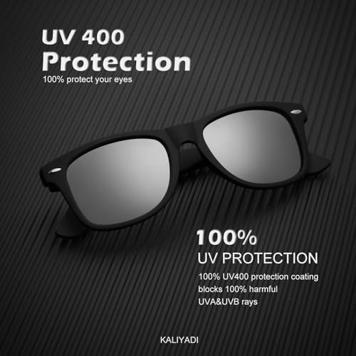 Image of KALIYADI Polarized Sunglasses for Men and Women Matte Finish Sun glasses Color Mirror Lens UV Blocking (3 Pack)