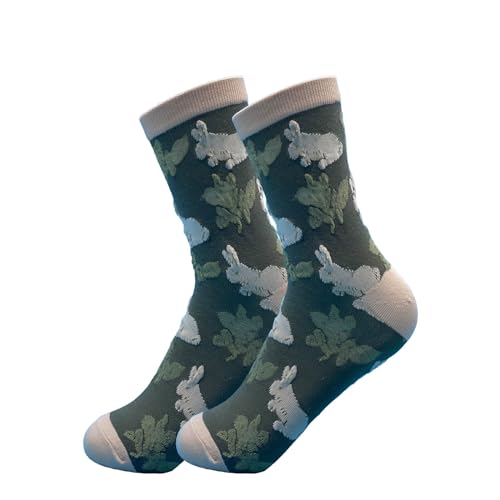 Image of 5 Pairs Floral Socks Women Trendy Flower Socks Embroidered Vintage,Girls Cute Sweet Nordic Textured Cotton Sock (US, Alpha, One Size, Regular, Regular, E 5 Pairs Green /Blue)