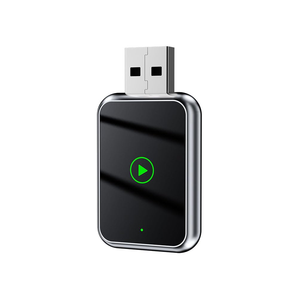 GTALIJHN Wireless CarPlay Adapter For Renault Captur Arkana Austral Koleos Kiger, 2-in-1 CarPlay Converter, CarPlay Dongle, Plug Play Fast Connection Car Accessories,Silver