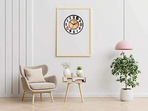 Image of IIK COLLECTION Plastic Designer Analogue Sweep Silent (No Tic-Tic Sound) Quartz Movement Round Wall Clock for Home, Wall Clock for Living Room, Bedroom, (12 X 12-inch, 30 cm x 30 cm x 6 cm)