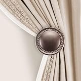 Deco Window 2 Pcs Curtain Holdback for Curtains Wall Mounted Metal Drapery Spin Medallion Hook for D