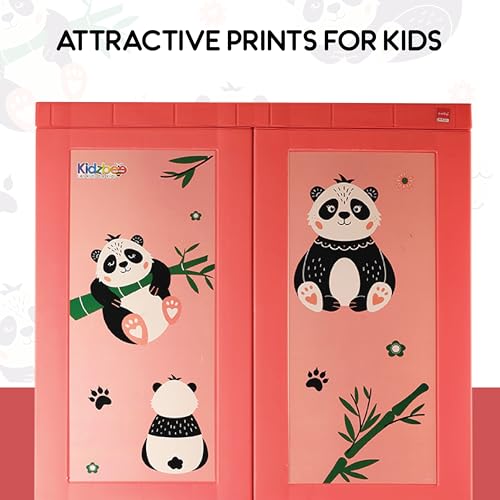 Image of CELLO Kidzbee Mega Marvel Bamboo Budies Cabinet PP Plastic Material | Dream Word & Space-Saving Compact Size | Bamboo Budies-Themed Design | Multipurpose Storage Suitable for Kids' Rooms | Peach