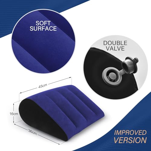 Cojín inflable de cuña para elevación de piernas y alivio postural en la cama 8