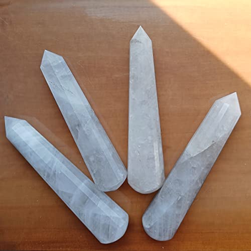 Image of Clear Quartz Crystal Wand for Reiki Healing 50-100 Gm | Natural Crystals Stone Wand for Vastu Meditation Massager Tool