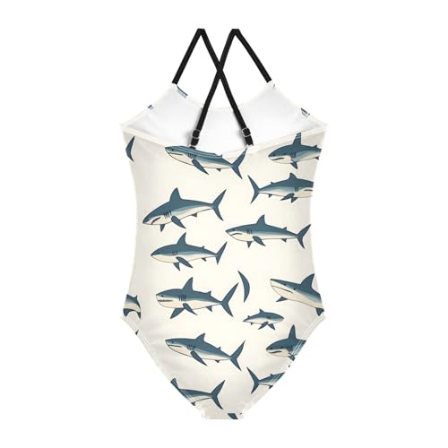 Sharks Girls One Piece Swimsuits Quick Dry Beach Swimwear Bathing Suit2