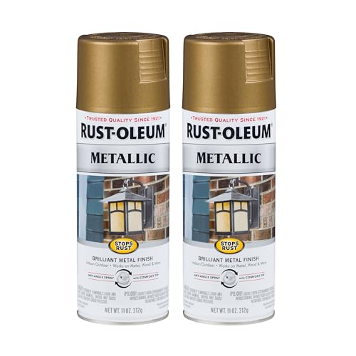 Image of Rust-Oleum 313142 Stops Rust Metallic Spray Paint, 11 oz, Champagne Bronze, 2 Pack