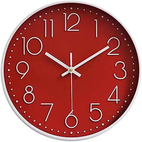 Preciser Kitchen Wall Clocks 12 Inch Vintage Style Non-Ticking Wall Clock Battery Operated Quartz Analog Silent Movement Large Decorative Clock Arabic Numerical for Home Office Decor