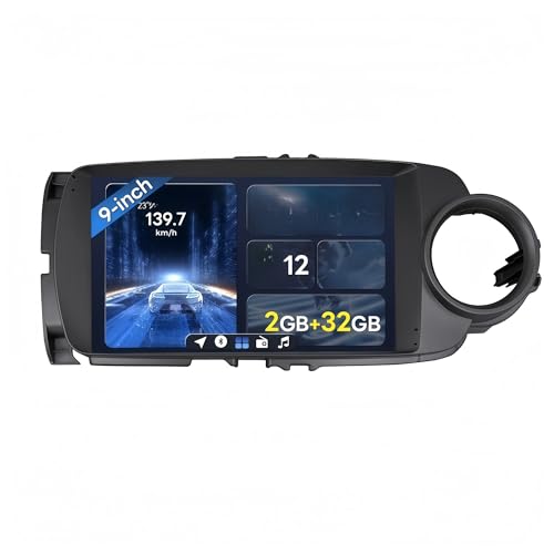 Navegación GPS para Coche Reproductor para Coche para Toyota para Vitz/para Yaris (2012-2017) de 9 Pulgadas GPS y CarPlay Dividido
