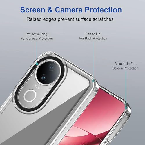 Image of Zapcase Back Case Cover for Vivo V50e 5G | Compatible for Vivo V50e 5G Back Cover | Case Cover with Camera Protection | (TPU + PC | Transparent)