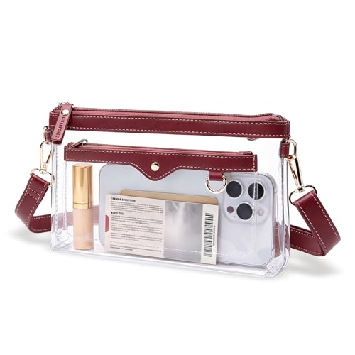 Wuflyover Small Clear Bag for Stadium Events Clear Purse for Women