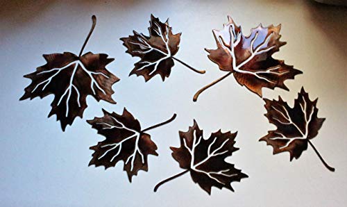 Metal Wall Art Maple Leaves Set of 6