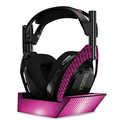 Image of MightySkins Carbon Fiber Skin Compatible with Astro A50 Wireless Headphones + Base Station (Gen 4) - Pink Diamond Plate | Protective, Durable Textured Carbon Fiber Finish | Easy to Apply