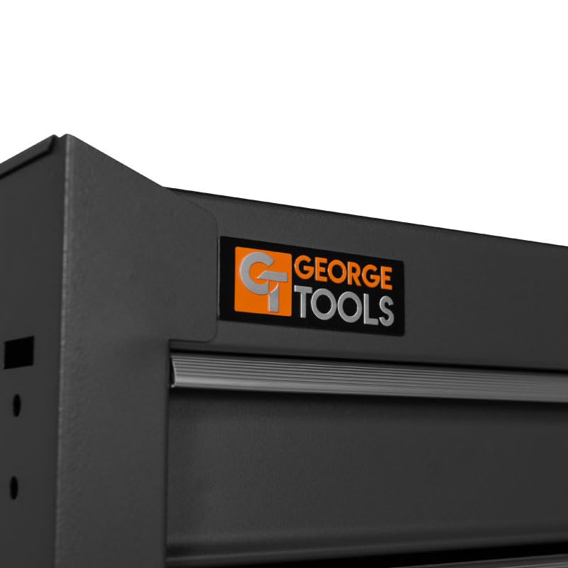 George Tools Werkstattwagen mit 6 Schubladen - Werkzeugkasten, Werkzeugkiste - Mobiler Werkzeug-Wagen ohne Werkzeug - Rollwagen zur Werkzeugaufbewahrung mit Schloss - Grau – Bild 6