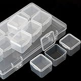 15グリッドビーズラインストーンオーガナイザー。小さなクリア収納ボックス付き。ジュエリーダイヤモンドチャーム。宝石ディスプレイホルダー。ポータブルプラスチック製。