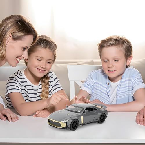 Image of 1:32 Nissan GTR50 Model Car, Diecast Collectible Pull Back Toy Car with Sound and Light for Adults, Kids, Boys, and Girls, Gift (Grey)