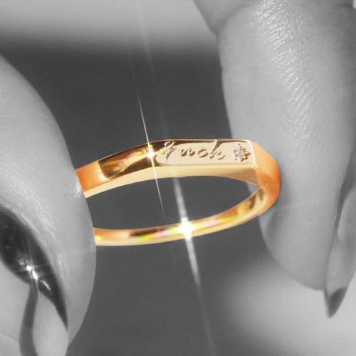 Tiny Fuck Diamond Ring in Gold, Dainty Statement Ring for Women, Middle Finger Breakup Gift, Custom Solid Gold or Silver Ring4