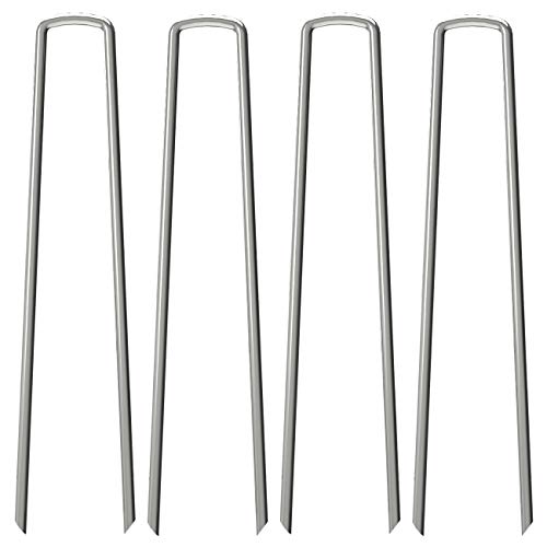 OK5STAR 200 Landscape Staples 12" Garden Staples Stakes, Galvanized Steel Landscape Fabric Staples Sod Ground Staple GardenStaple12-W200