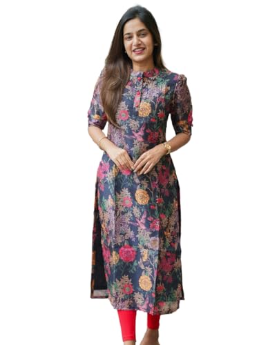 Sun Fashion And Lifestyle Women's Chanderi Stitched Printed Kurta for Women