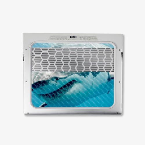 Image of MightySkins Carbon Fiber Skin Compatible with Alienware X14 R2 (2023) Full Wrap Kit - Great White Shark | Protective, Durable Textured Carbon Fiber Finish | Easy to Apply | Made in The USA