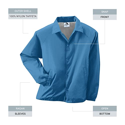 Augusta Sportswear Men's Standard Nylon Coach's Jacket/Lined, Columbia Blue, Medium #TOP1