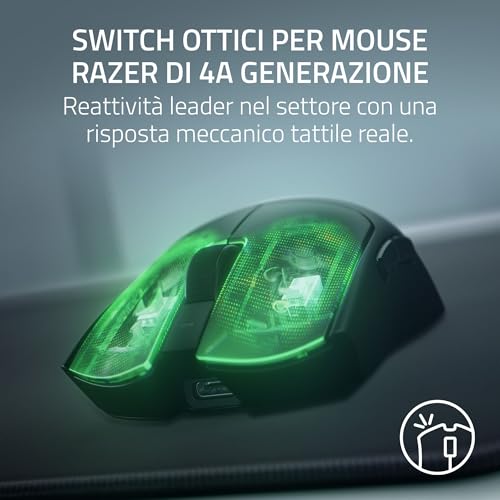 Viper V4 Pro - Mouse da gaming wireless simmetrico per eSport - Ultraleggero 49 g - HyperSpeed Gen-2 polling a 8 KHz - Sensore Focus Pro 50K - Rotella di scorrimento ottica - PC/Mac | Nero - Mouse gaming - Immagine 7