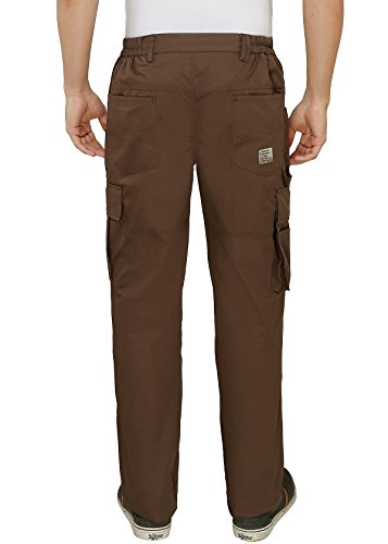 Image of ASHDAN Outdoor Solid Cargos. Regular Fit. Multi-Utility Pockets. Sturdy Polyester-Cotton Blended Cargo Trousers