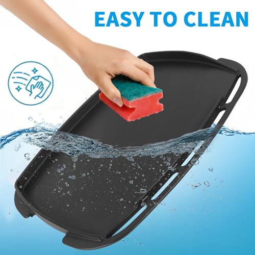 Image of LS'BABQ Full Size Griddle for Weber Q2800N+ Gas Grill, Cast-iron Griddle Insert for Home and Outdoor Cooking, Non-stick Cooking Hot Plate for Weber Q Gas Grill, Black