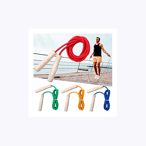Comba de Colores con Mango en Madera. Lote 10 Unidades. Saltador para Adultos y niños. para Regalar en cumpleaños y Fiestas Infantiles..