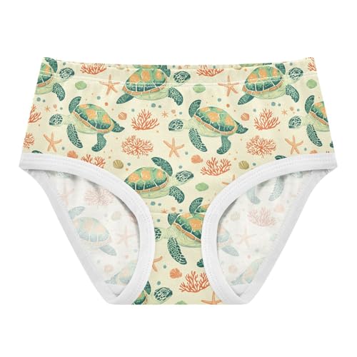Girls Underwear Soft Cotton Sea Turtle Kids Panties in Sizes 2/3t, 4t, 5t, 6 and 8