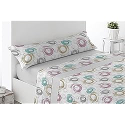 Venca Sabanas Energy Colors Textil-Hogar - Verano Cama 150 - Juego Sábanas 3 Piezas con Bajera Ajustable 1 Funda Almohada y Encimera Microfibra (Circul Gris)