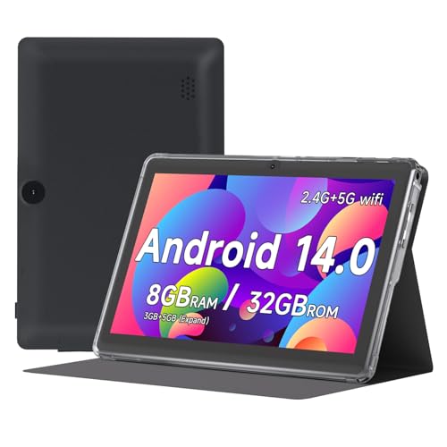 Vyrolinia Andriod Tablet 7 Inch with Protective Case, RAM 8GB(3GB+5GB Expand) ROM 32GB 1TB Expand,...