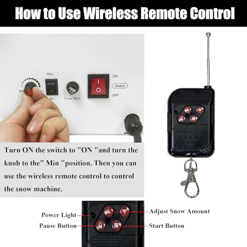 langxun 1500w snow machine with manual amp wireless remote control  large output snowmaking machine for indoor amp outdoors  adjustable snowflake size  perfect for christmas weddings and parties