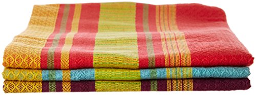 tag Jardin 100-Percent Cotton Dishtowels, Set of 3 Striped