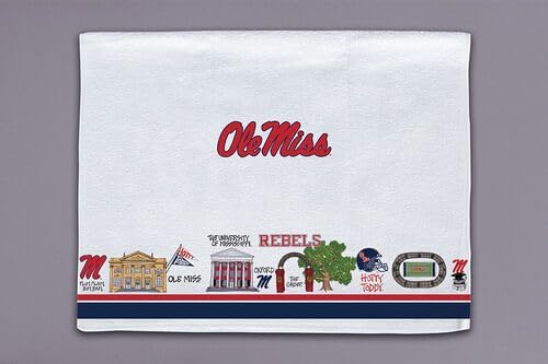 Magnolia Lane Mississippi Ole Miss Rebels Icon Towel, 16-inch Length, Hand Towel, Kitchen, Kitchen Accessories
