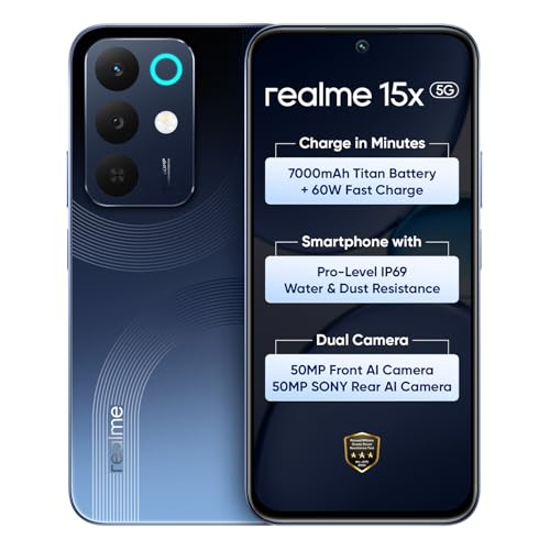 realme 15X 5G Smartphone 6+128GB Marine Blue, 6.8-inch Screen, 14...