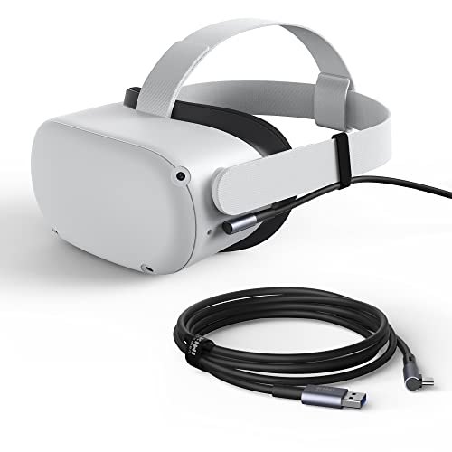KIWI design Link Cable (3 Metros) Compatible con Oculus Quest 3/2 Accesorios, USB 3.0 PC Game Cable Rápido y Estable (10FT, Negro)