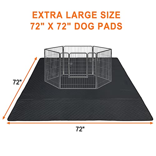 Image of Washable Pee Pads for Dogs 72 inchx72 inch Reusable Puppy Pads Extra Large, Waterproof Pet Training Pads Leakage Non-Slip, Dog Pee Pads Whelping Pads for Playpen, Crate, Sofo, Car, Bed