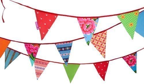 Large Colourful Original Cotton Bunting - 11.5m long - Engel/Life's A Party