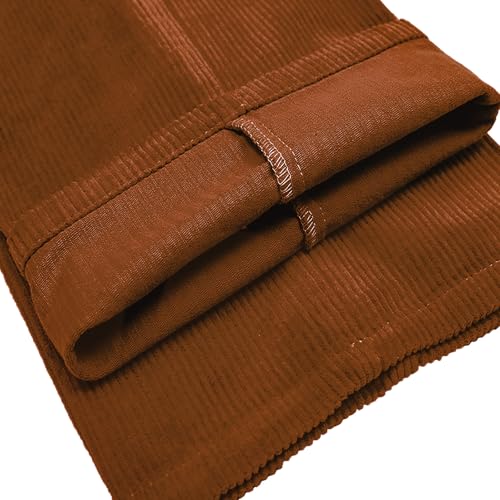 Mens Corduroy Pants Flat Front Vintage Trousers Slim Fit Dress Suit Pants3