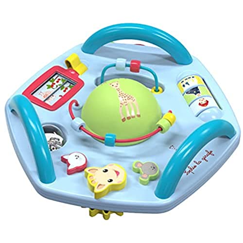 Sophie la Girafe – Tableau d'Activités évolutive Dès 6 Mois - Vice-Versa Recto-Verso – Positions Ventre/Assis/4 Pattes – Motricité Fine – Balle Amovible – Jouet Éveil Bébé - Facile à Transporter