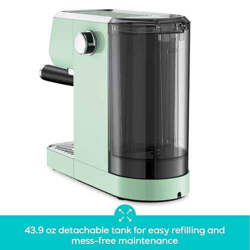 Image of CASABREWS Espresso Machine 20 Bars, Compact Coffee Maker with Steam Frother for Cappuccino, Latte, 44oz Water Tank, Pastel Green