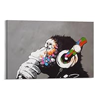 Amazon.co.jp: バンクシーによるチンパンジーの絵画 インテリア