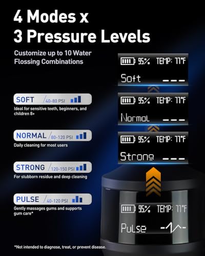 Image of MySmile LP221 Cordless Water Flossers for Teeth w /UVC Light & OLED Display