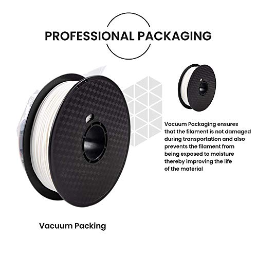 Image of Tesseract Premium PLA + 1.75mm 3D Printing Filament | Dimensional Accuracy + /- 0.03mm | Compatible with Most FDM Printers | 1 KG 3D Printer Filament - PLA White (Quantity 10)