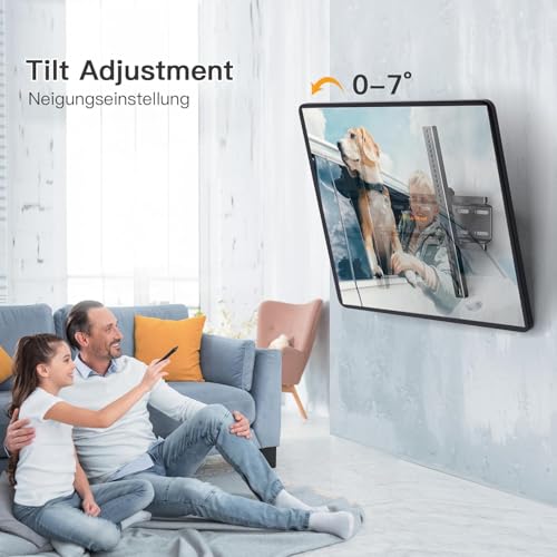 Perlegear TV Wandhalterung, Wandhalterung Fernseher für 26-60 Zoll TVs bis zu 52kg, Neigbare Fernseher Halterung 55 Zoll, Max. Vesa 400x400mm, für LCD/LED/Plasma – Bild 4