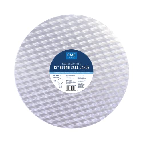 PME Baking Essentials - Runde Tortenplatten Cakecard 33 cm / 13 Zoll, 3-teilig, Silber