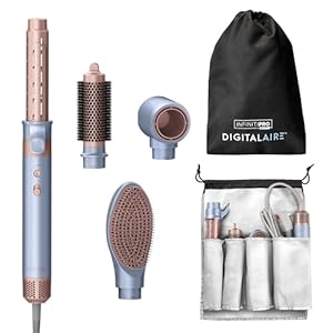 INFINITIPRO by CONAIR DigitalAIRE Multi Hair Styler, Air Styling System for Curls, Waves, Blowouts & Volume, 4 Attachments to Personalize Your Look Plus Storage Bag, Light Blue