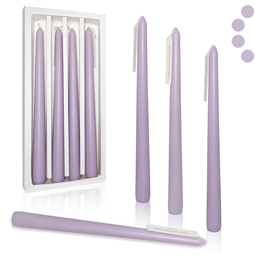 Image of 4 Purple Lavender Scented 10 Inch Handmade Taper Candles
