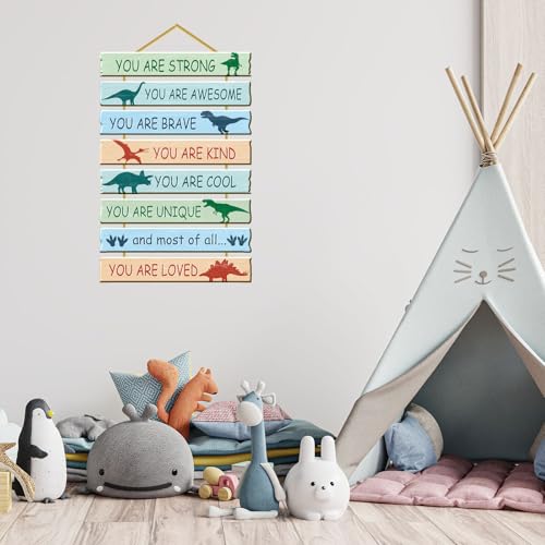 Dinosaur Room Decor for Boys Bedroom Boy Room Wall Decor Dino Inspirational Wall Art for Kids Room Decor Wood Dinosaur Wall Decorations Little Boy Nursery Room Decor Toddler Room Sign