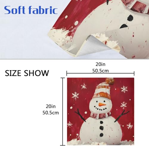 Servilletas de Tela Navidad Muñeco de Nieve Multicolor x6 miniatura 6